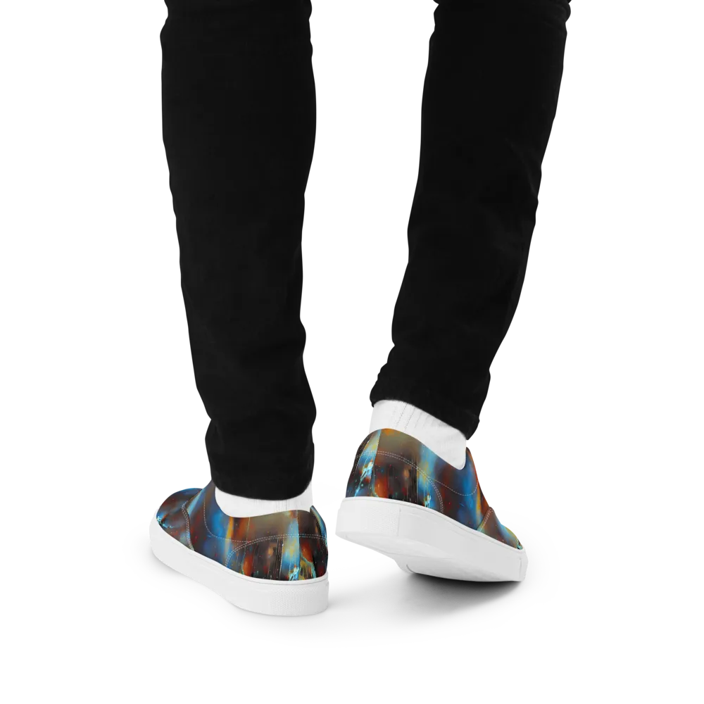 Chromatique Veil on Men's Lace-Up Canvas Shoes — Back