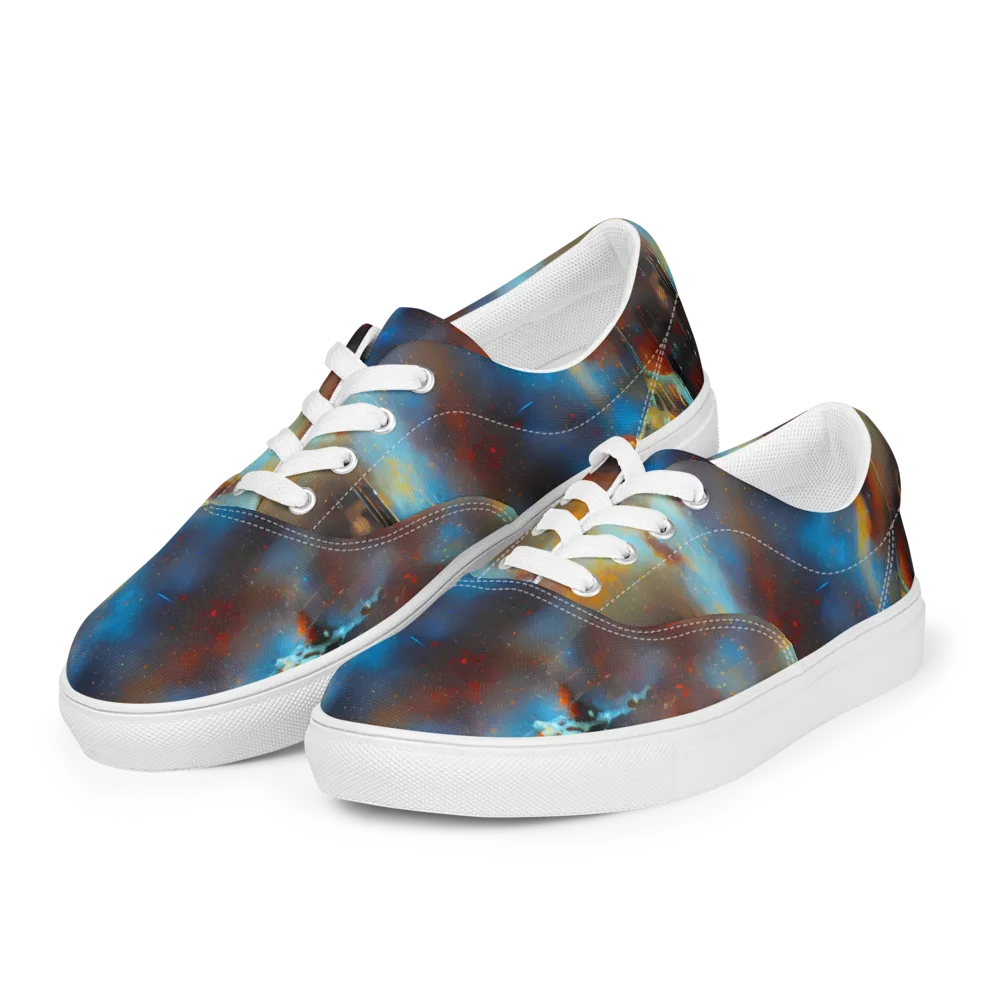 Chromatique Veil on Men's Lace-Up Canvas Shoes — Left Front