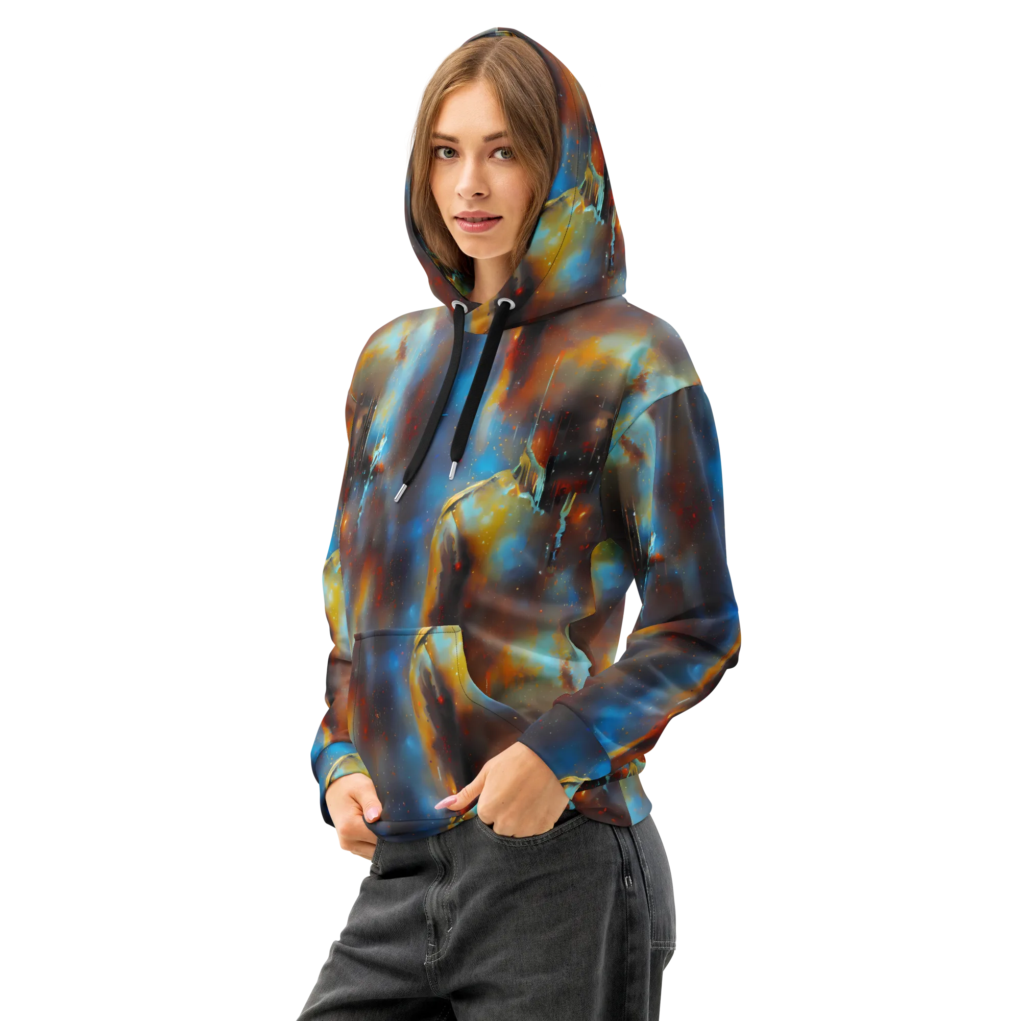 Chromatique Veil on Cotton Hoodie — Left Front