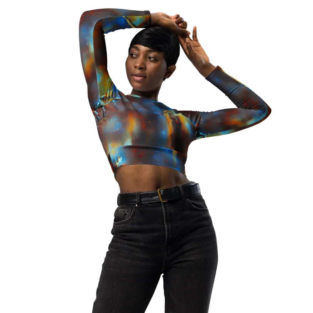 Chromatique Veil on Long Sleeve Crop Top — Front