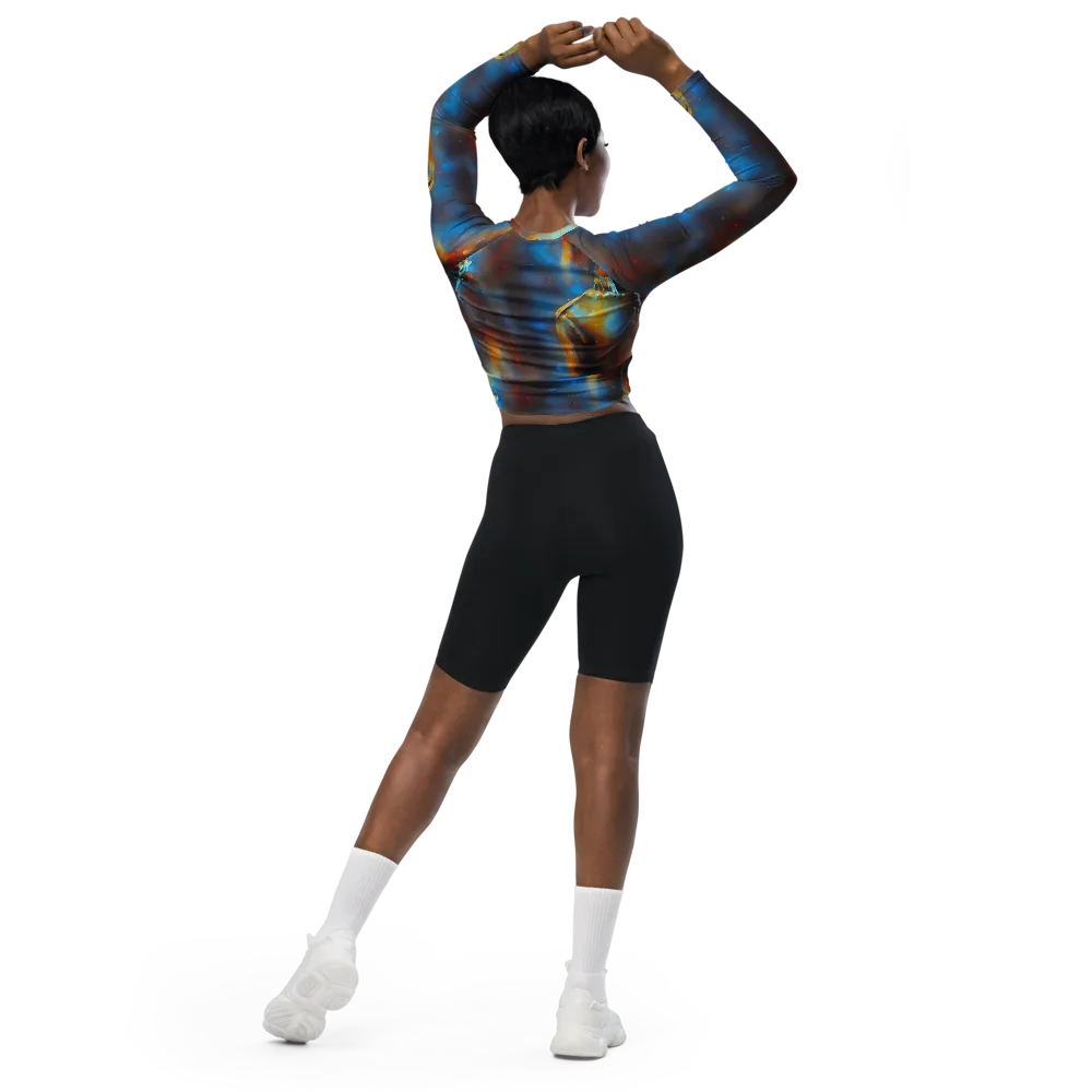 Chromatique Veil on Long Sleeve Crop Top — Back