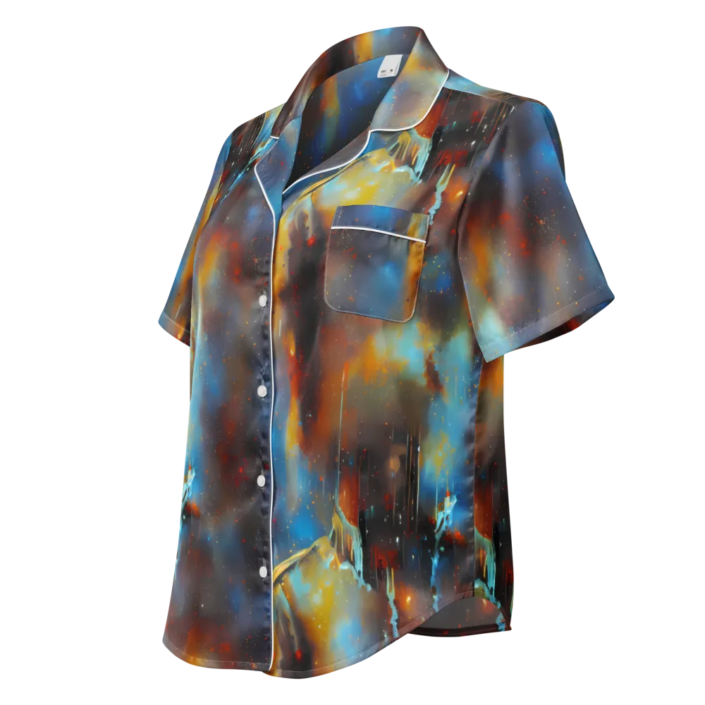 Chromatique Veil on Women's Short Sleeve Pajama Top — Left Front
