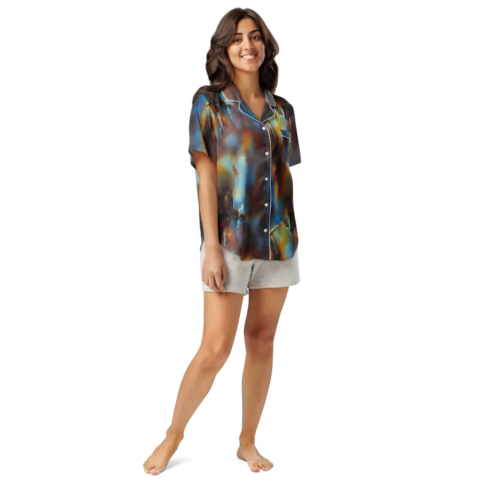 Chromatique Veil on Women's Short Sleeve Pajama Top — Front