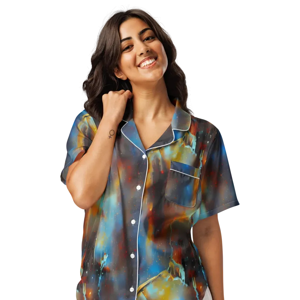 Chromatique Veil on Women's Short Sleeve Pajama Top — Front