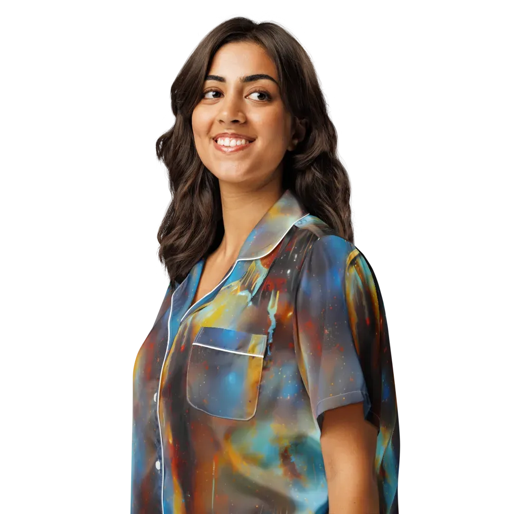 Chromatique Veil on Women's Short Sleeve Pajama Top — Left Front