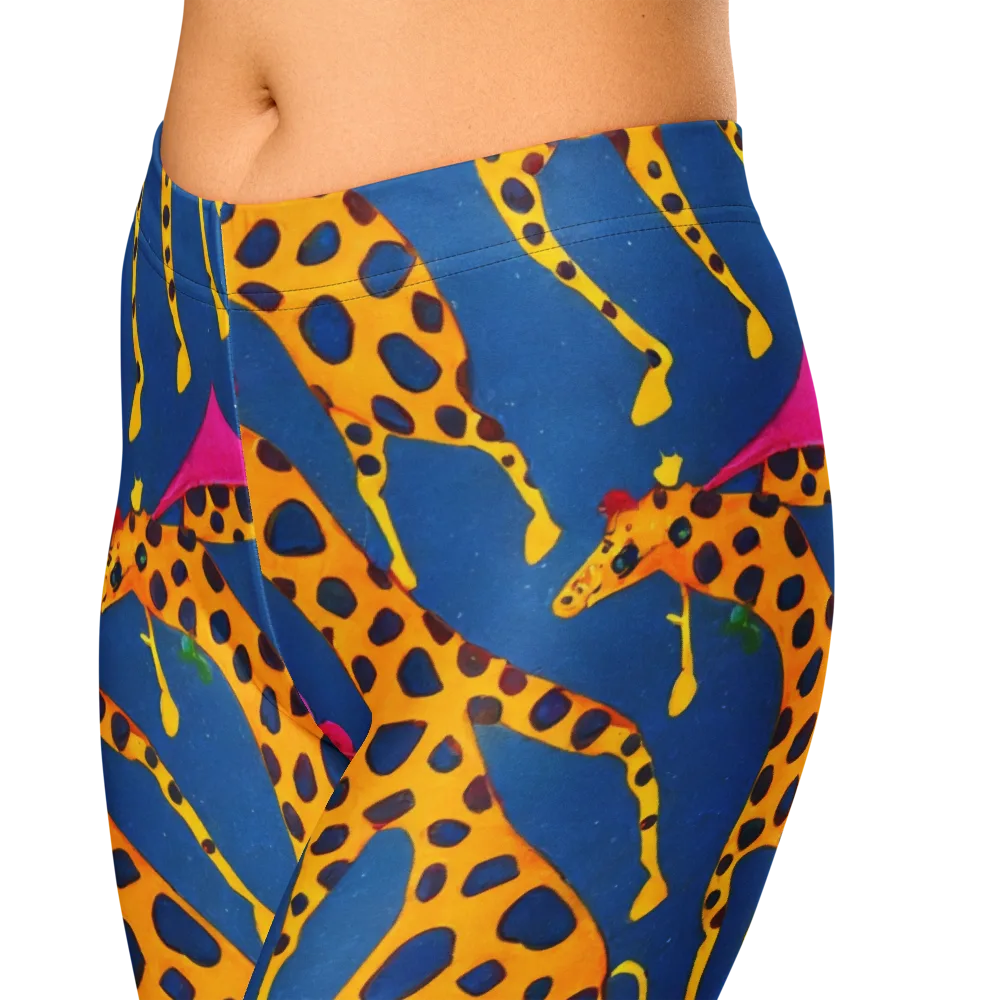 Giraffe Garden on Capri Leggings — Zoomed-in