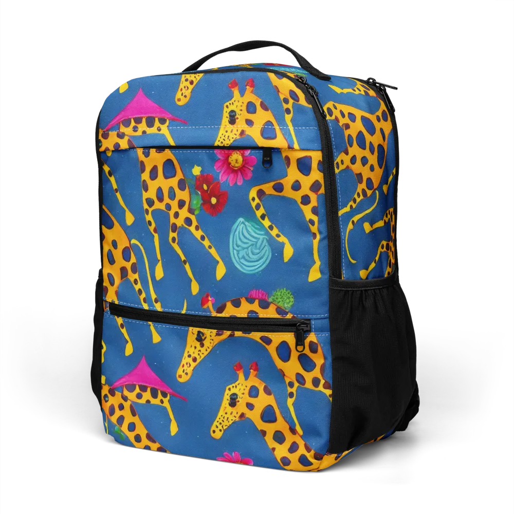 Giraffe Garden on Utility Backpack — Left Front