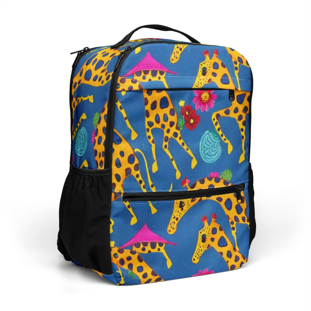 Giraffe Garden on Utility Backpack — Right Front