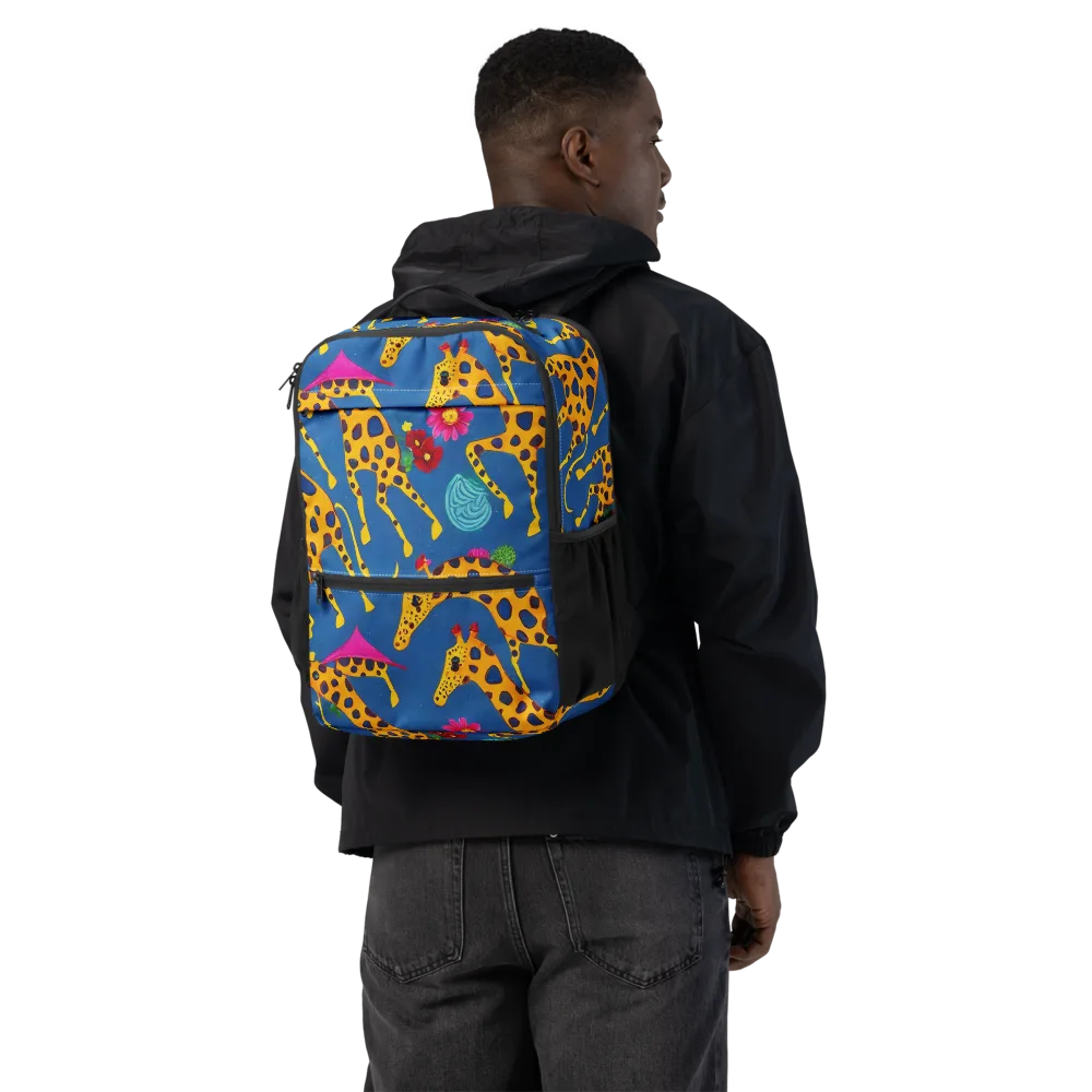 Giraffe Garden on Utility Backpack — Back