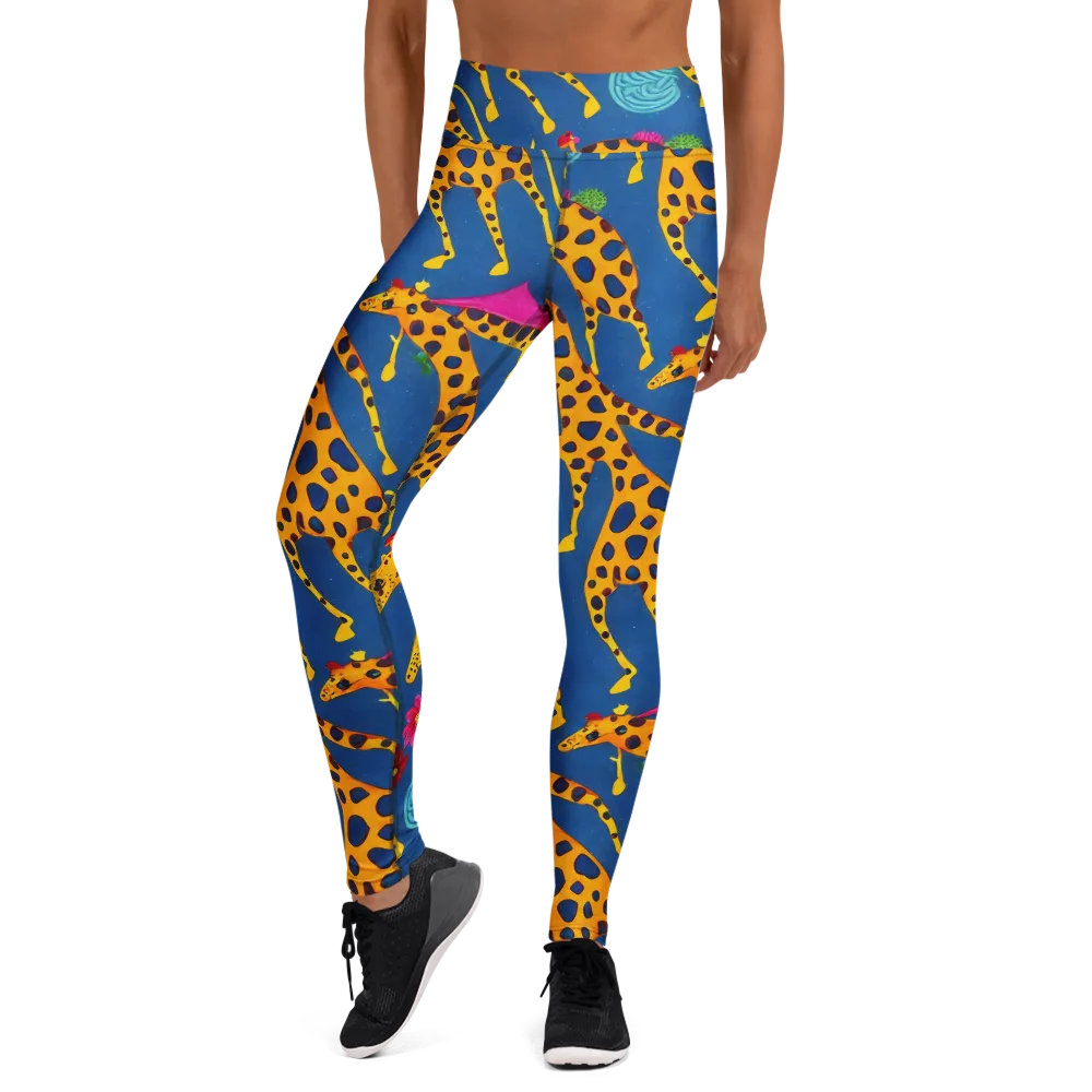 Giraffe Garden on Yoga Leggings — Front