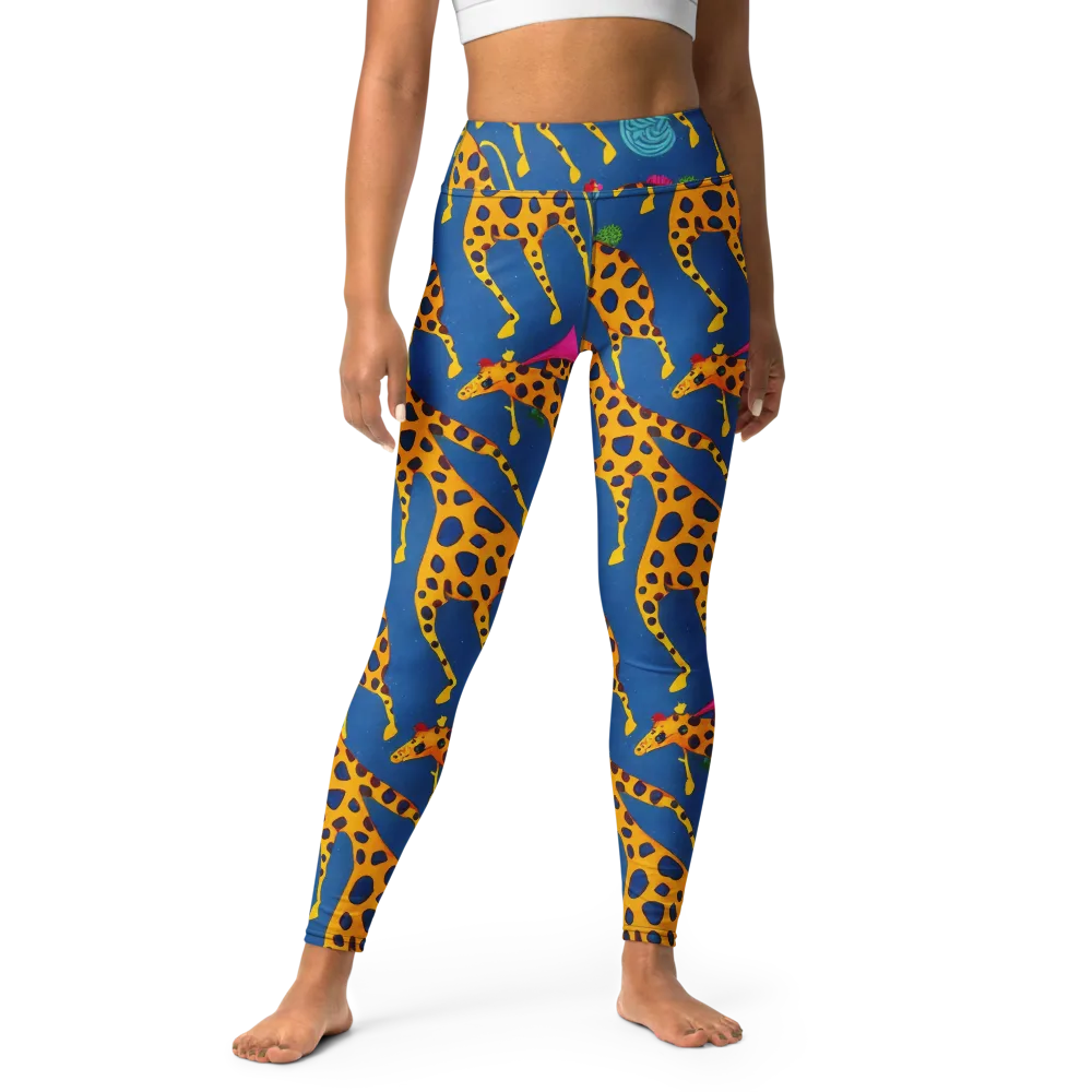 Giraffe Garden on Yoga Leggings — Front