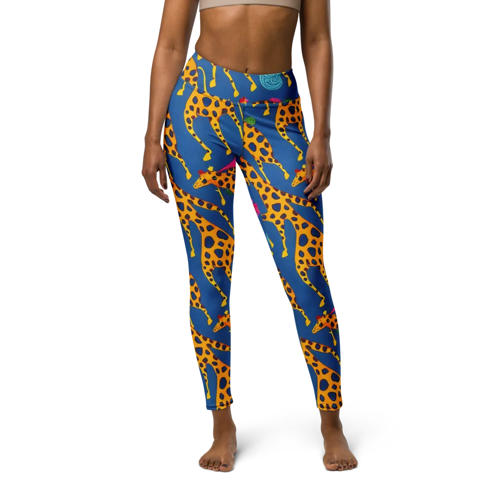 Giraffe Garden on Yoga Leggings — Front
