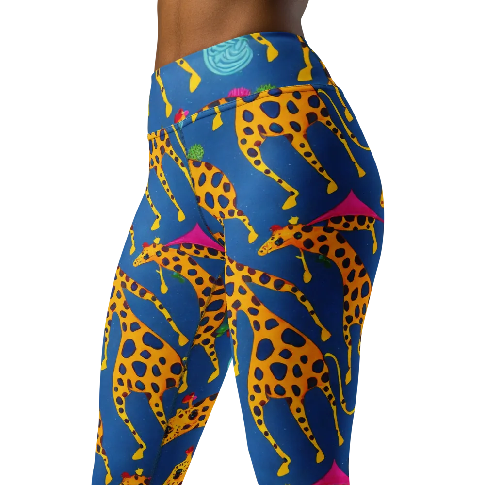 Giraffe Garden on Yoga Leggings — Left Front