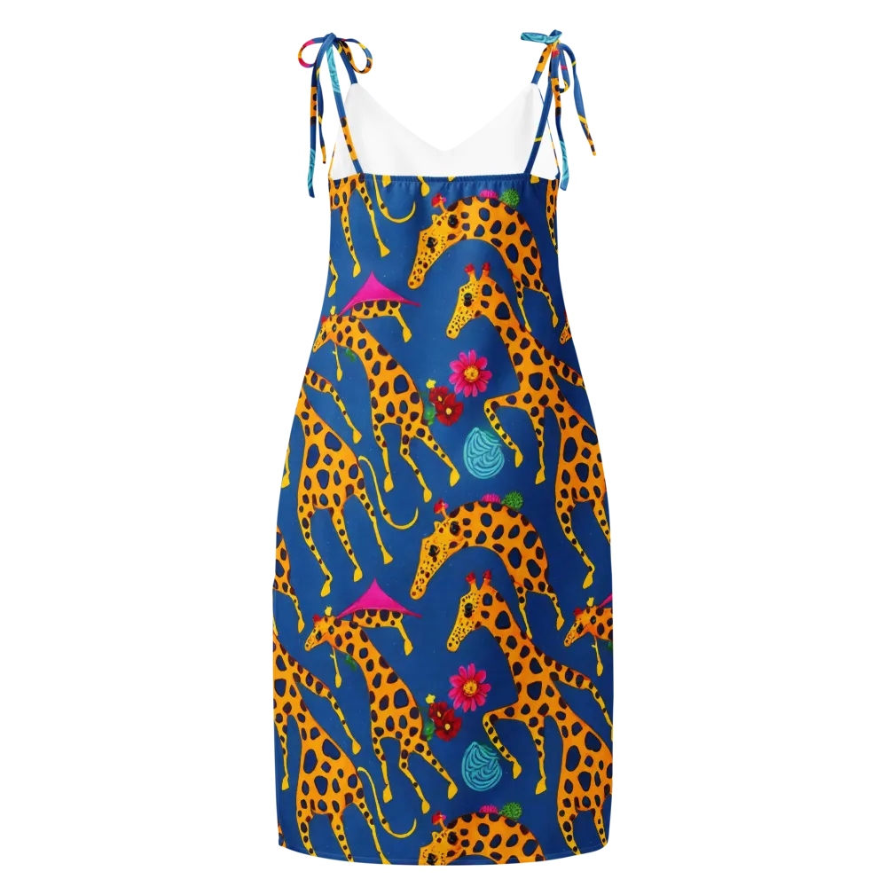 Giraffe Garden on Slip Dress — Back