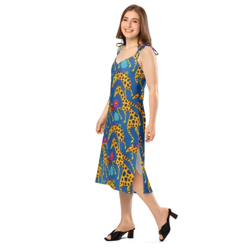 Giraffe Garden on a Slip Dress