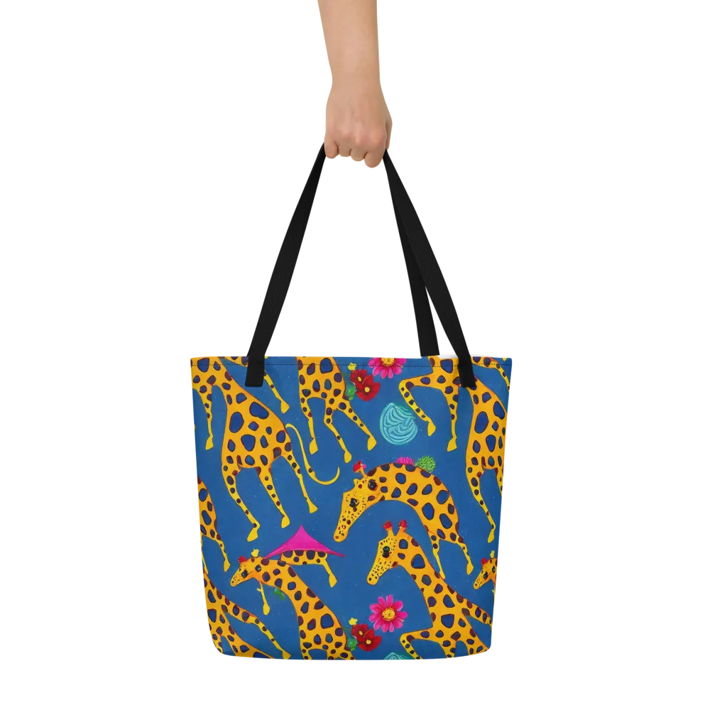Giraffe Garden on Large Tote Bag W/ Pocket — Front