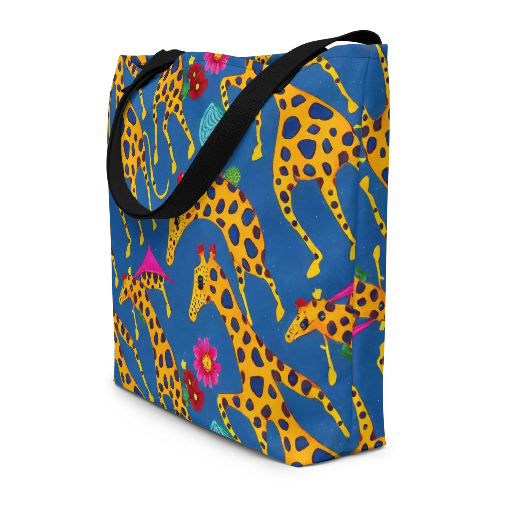 Giraffe Garden on Large Tote Bag W/ Pocket — Front