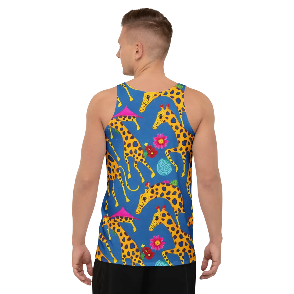 Giraffe Garden on Men's Tank Top — Back