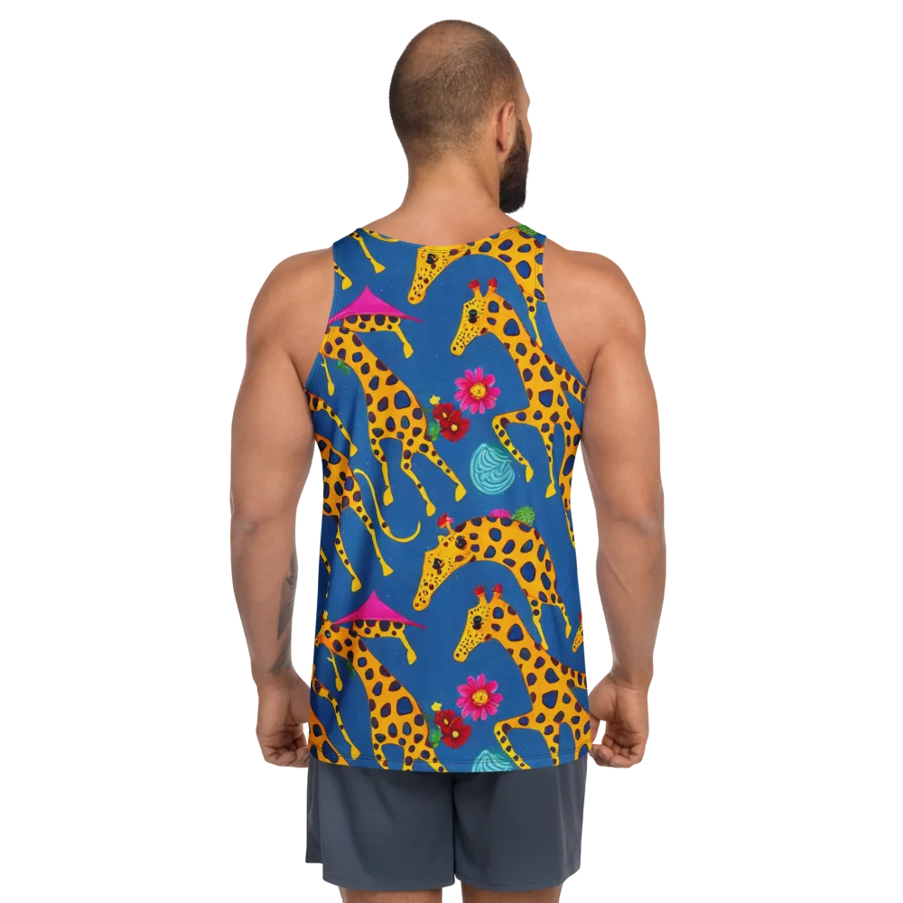 Giraffe Garden on Men's Tank Top — Back