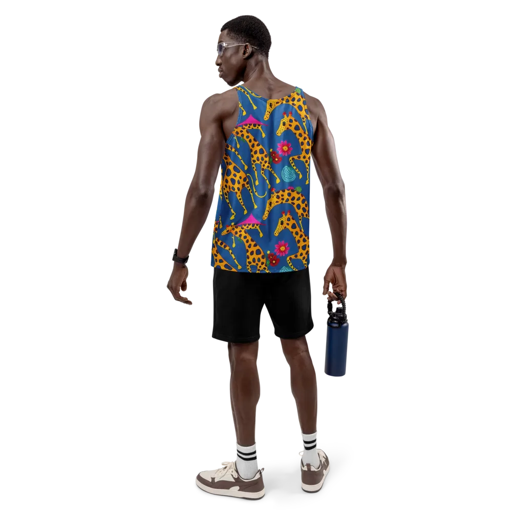 Giraffe Garden on Men's Tank Top — Back
