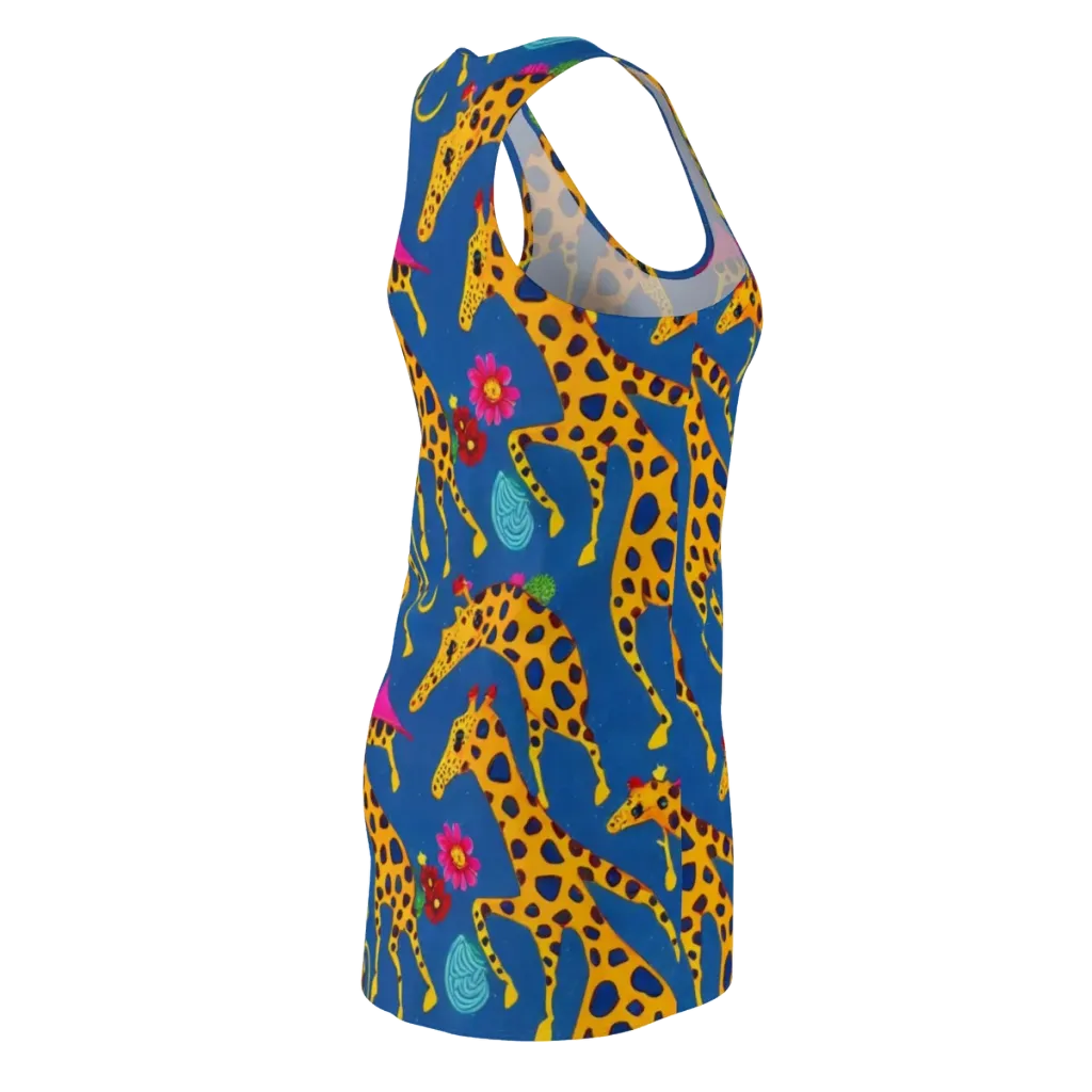 Giraffe Garden on Racerback Dress — Back Side