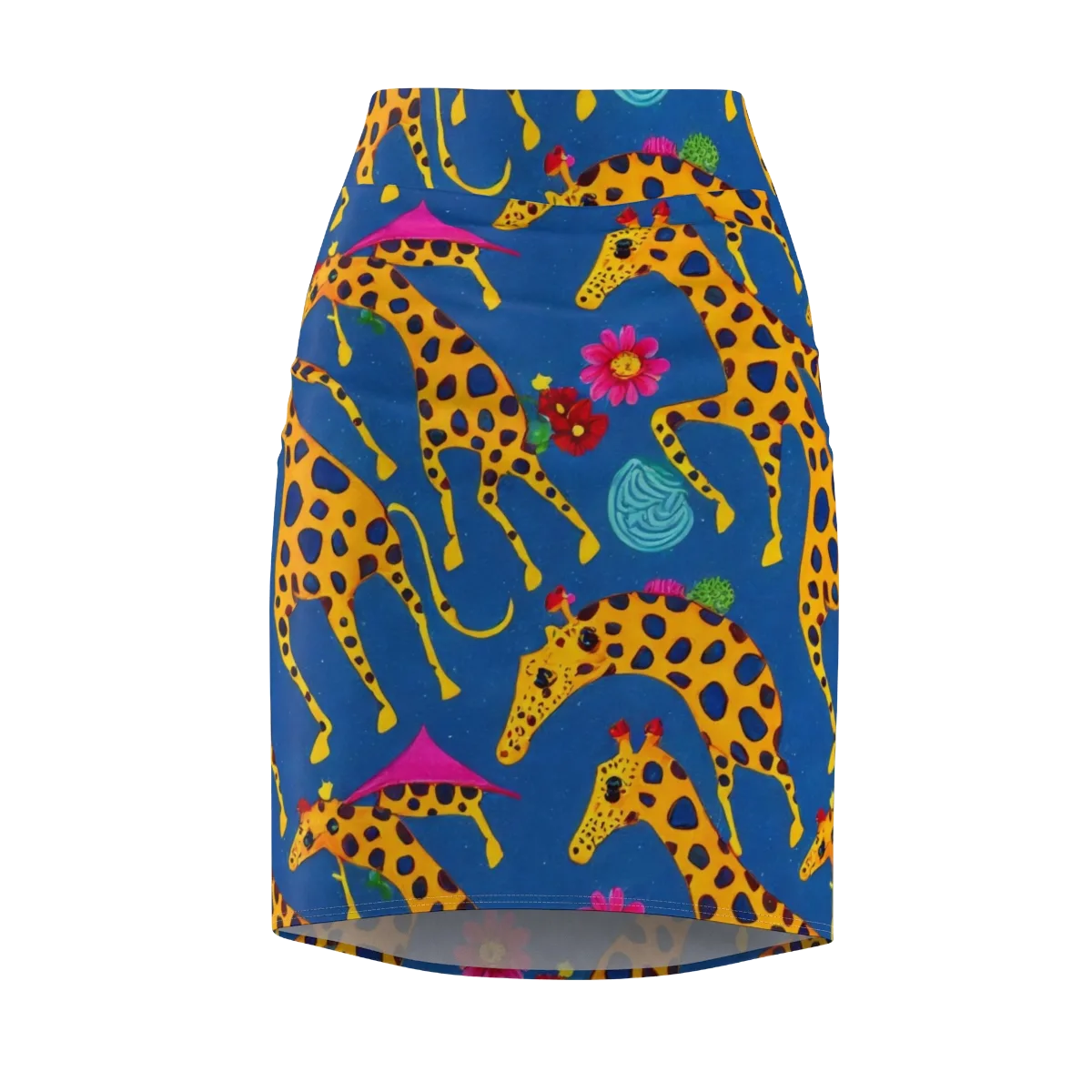 Giraffe Garden on Pencil Skirt — Front