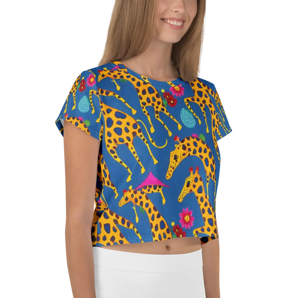 Giraffe Garden on Crop Tee — Right