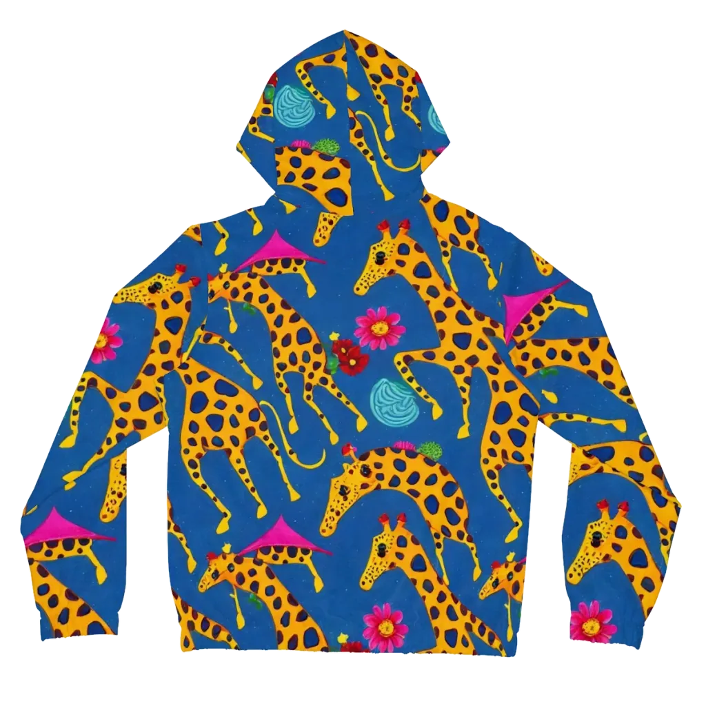 Giraffe Garden on Women's Full-Zip Hoodie — Back
