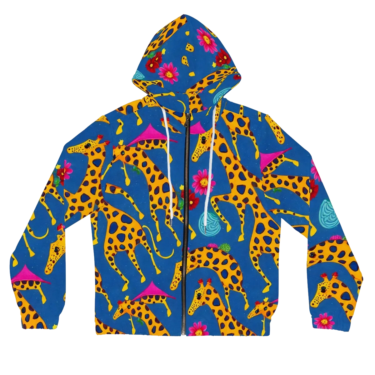 Giraffe Garden on Women's Full-Zip Hoodie — Front