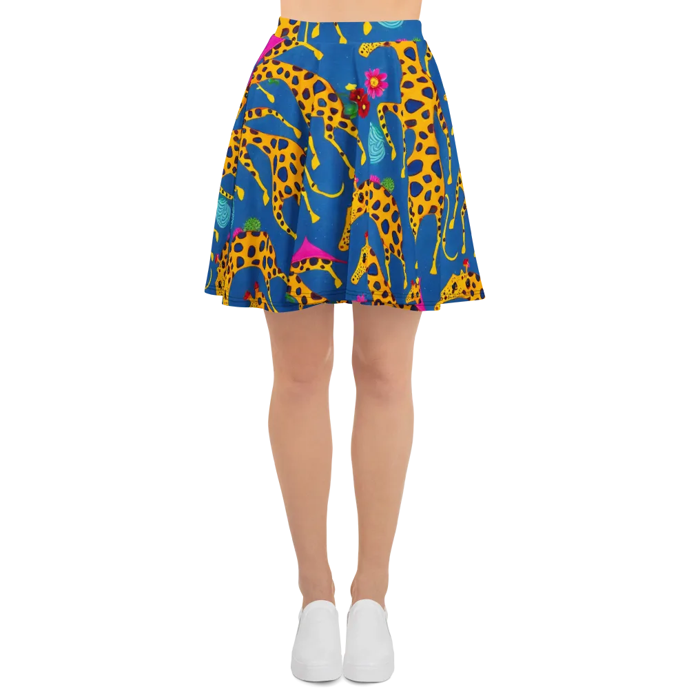 Giraffe Garden on Skater Skirt — Front