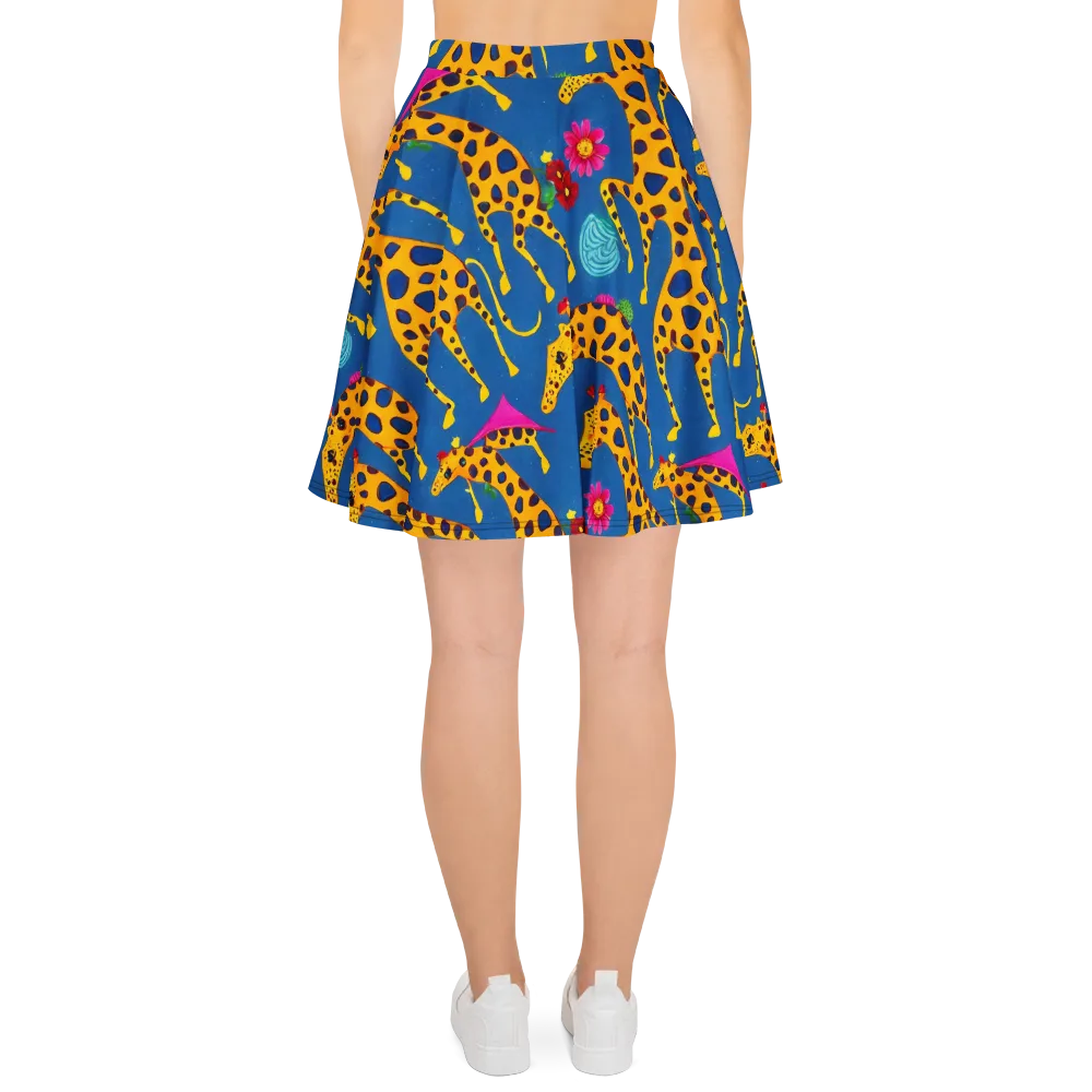 Giraffe Garden on Skater Skirt — Back