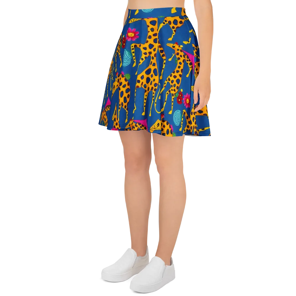 Giraffe Garden on Skater Skirt — Left