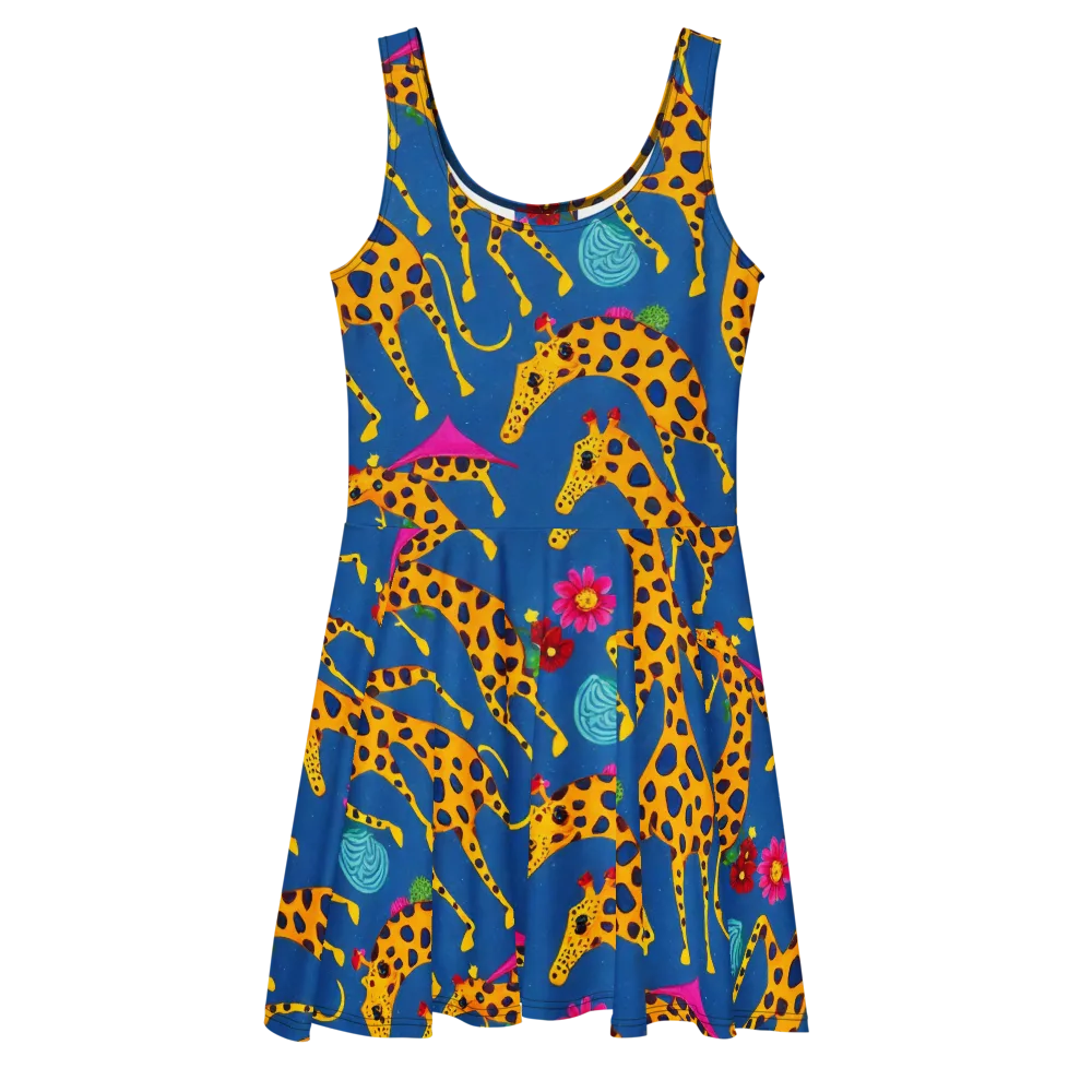 Giraffe Garden on Skater Dress — Front