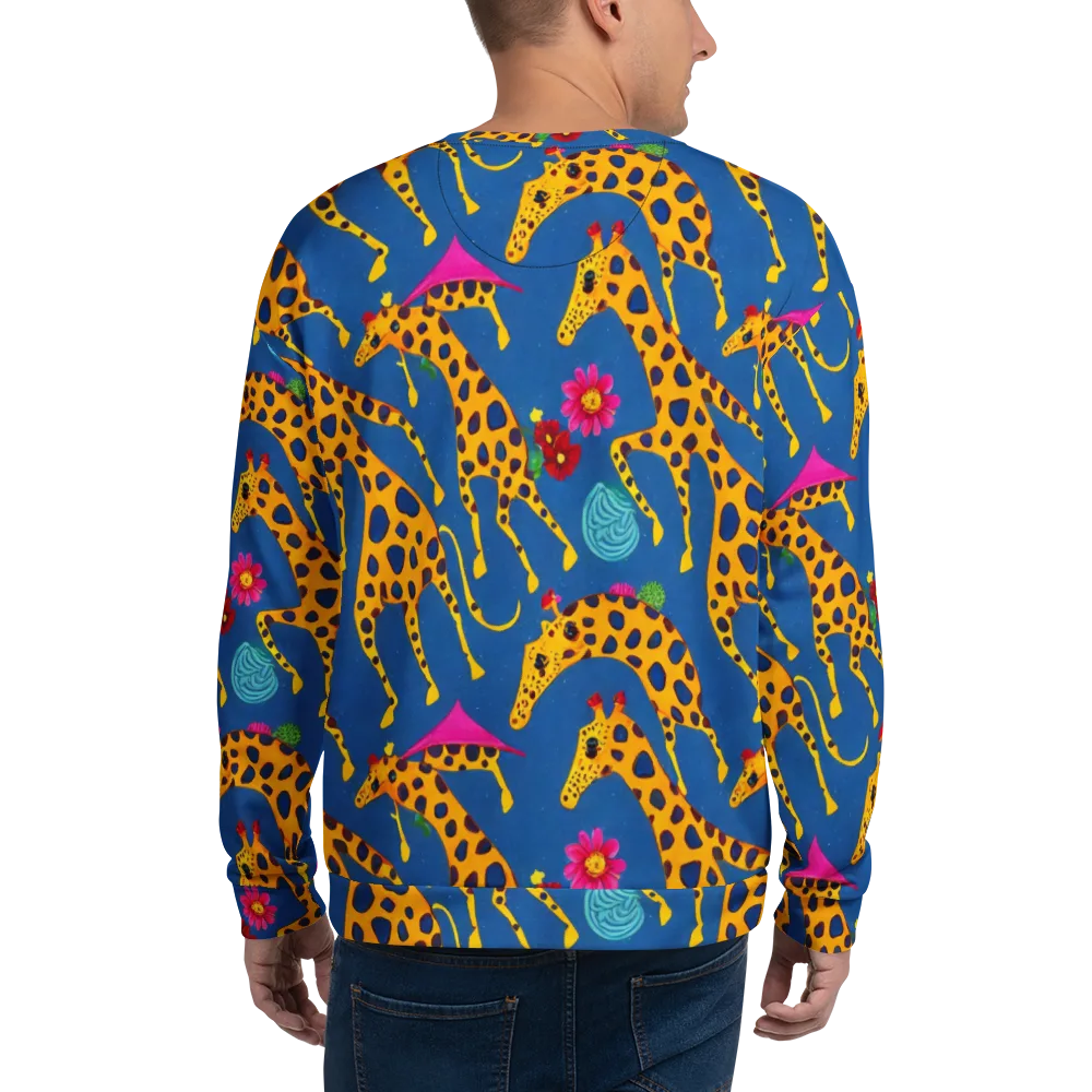Giraffe Garden on Sweatshirt — Back