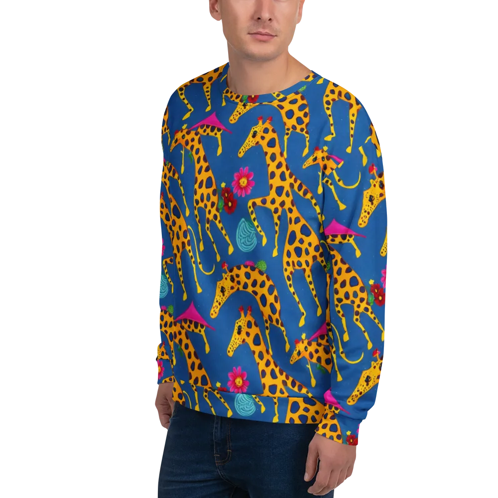 Giraffe Garden on Sweatshirt — Left Front