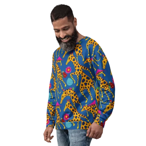 Giraffe Garden on a Sweatshirt
