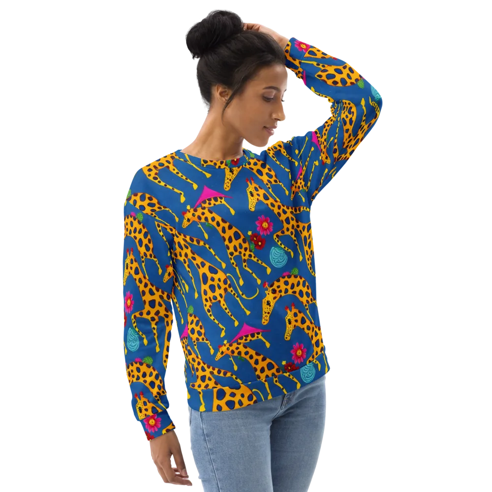 Giraffe Garden on Sweatshirt — Right Front