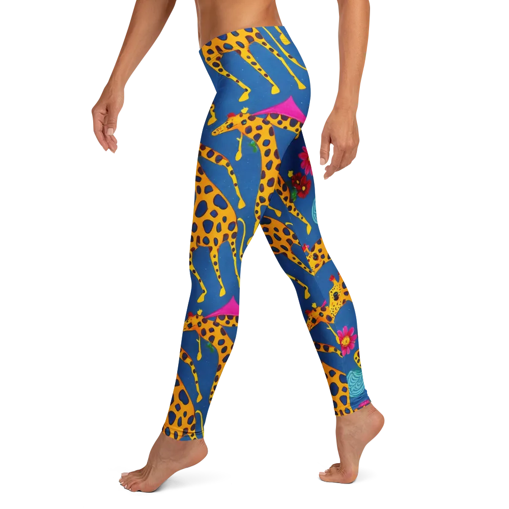 Giraffe Garden on Leggings — Left