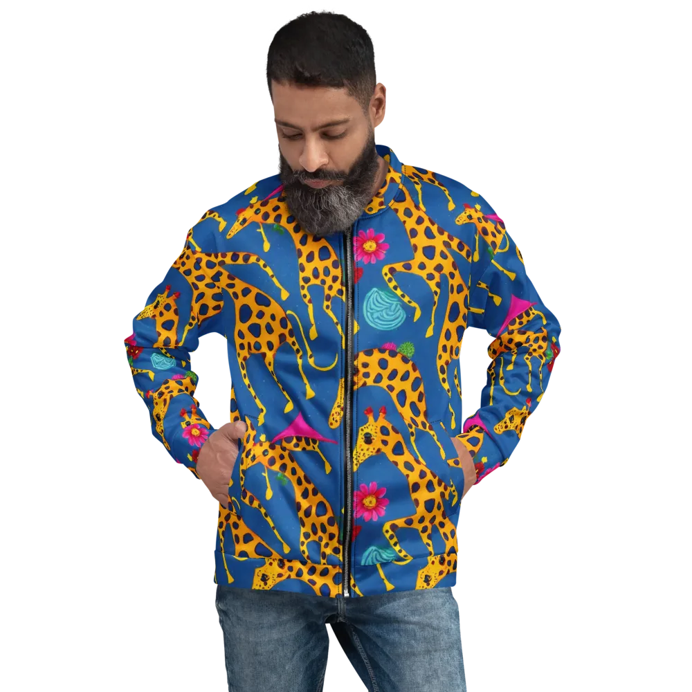 Giraffe Garden on Bomber Jacket — Front