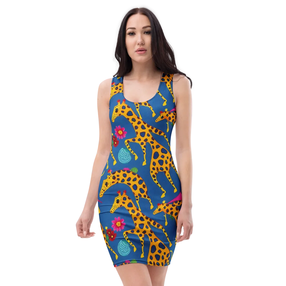 Giraffe Garden on Bodycon Dress — Front