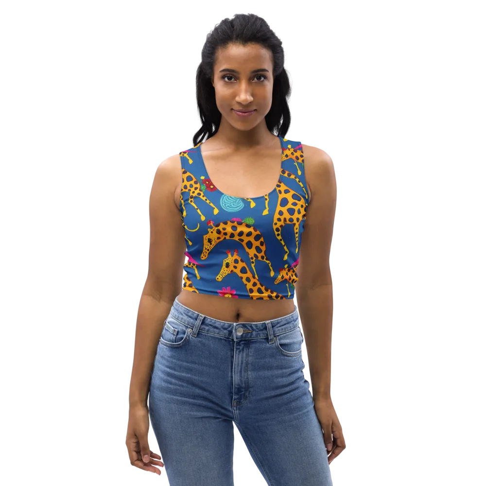 Giraffe Garden on Crop Top — Front