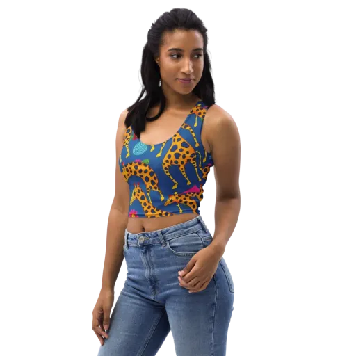 Giraffe Garden on a Crop Top