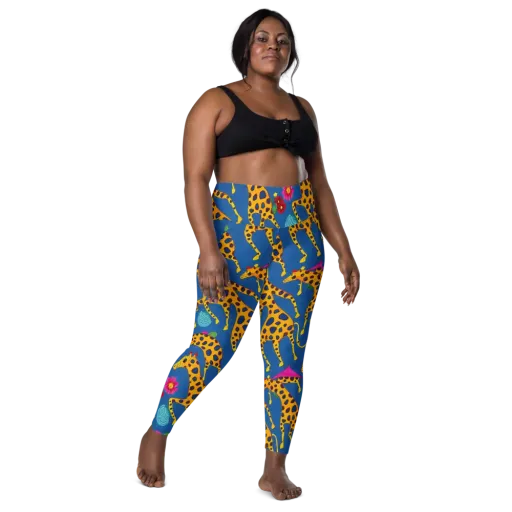 Giraffe Garden on a Leggings with Pockets