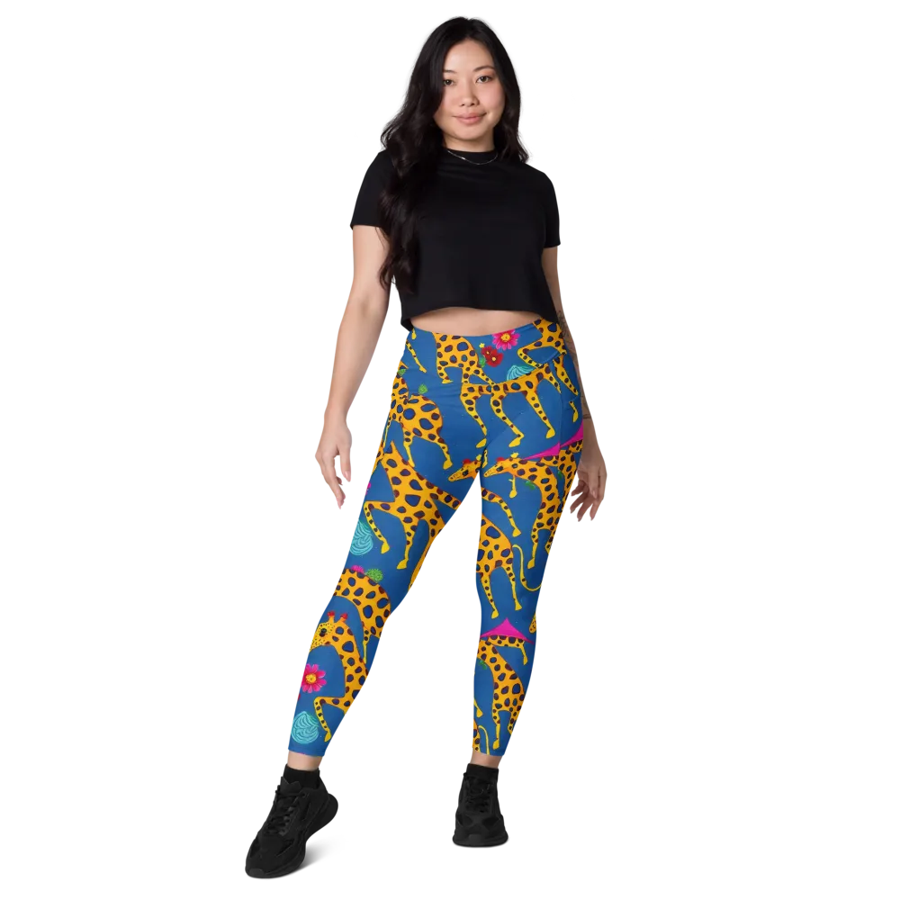 Giraffe Garden on Leggings with Pockets — Front
