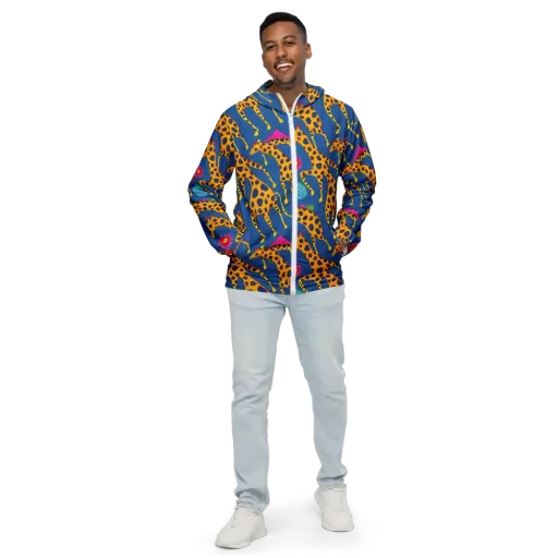 Giraffe Garden on a Men's Windbreaker