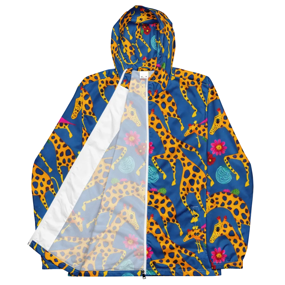 Giraffe Garden on Men's Windbreaker — Front