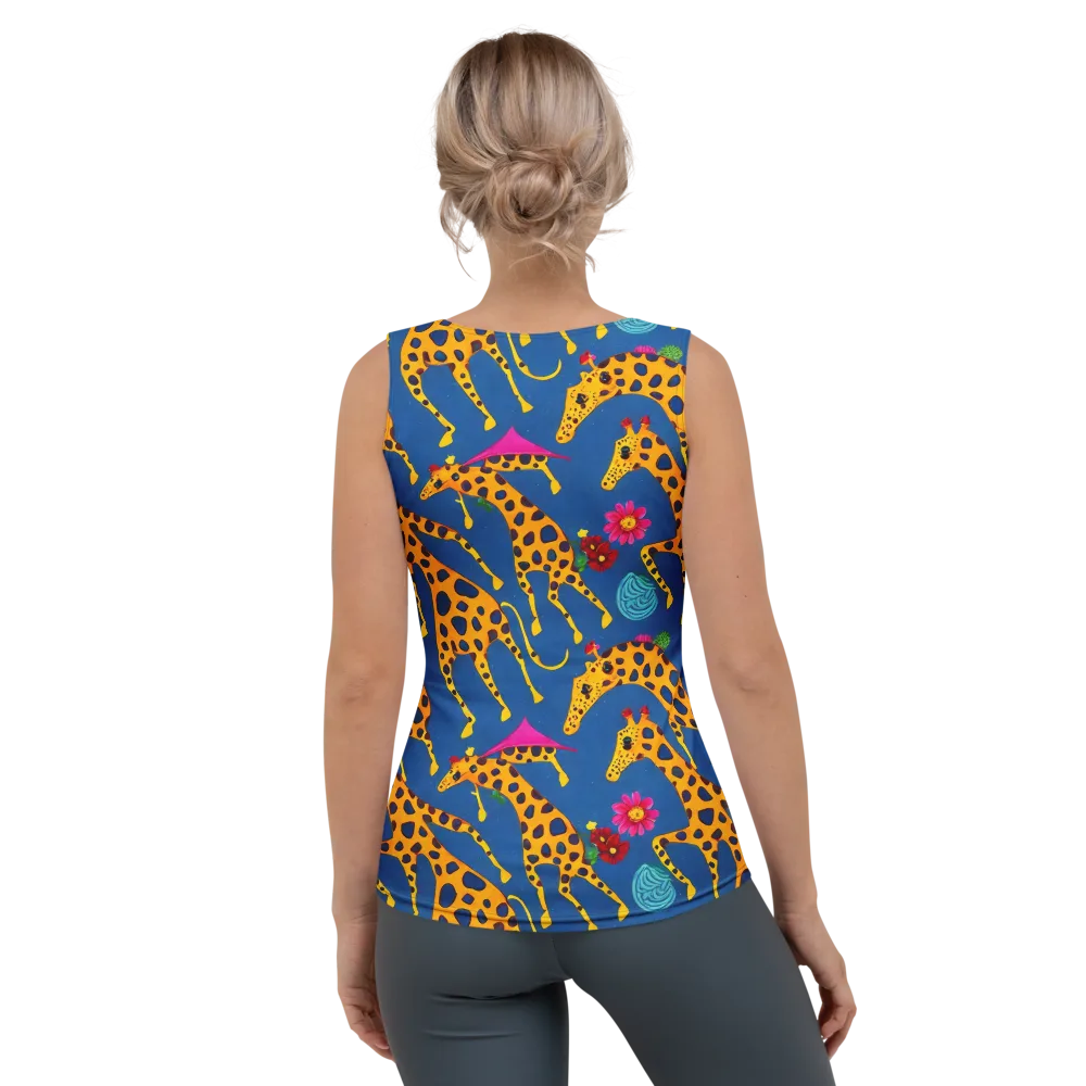 Giraffe Garden on Women's Tank Top — Back