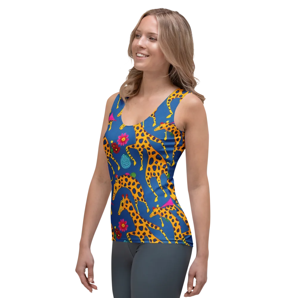 Giraffe Garden on Women's Tank Top — Left Front