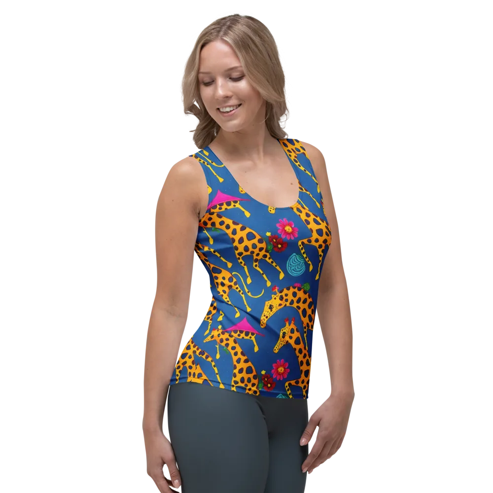 Giraffe Garden on Women's Tank Top — Right Front