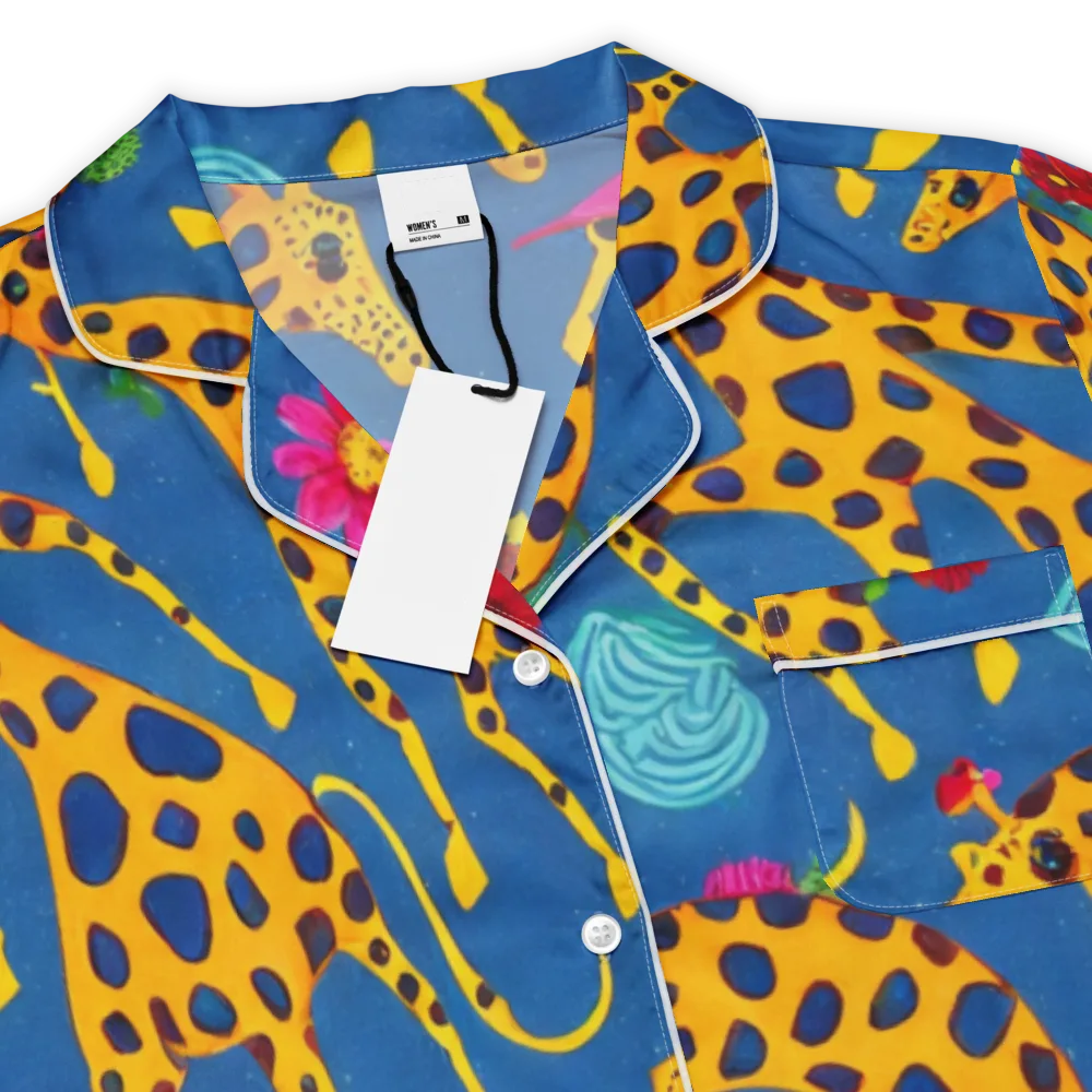 Giraffe Garden on Women's Short Sleeve Pajama Top — Product details